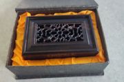 Ebony Wood Small Trinket Box inside presentation box engraved business school shenzhen university.