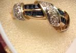 Sapphire and diamond 18k gold ring