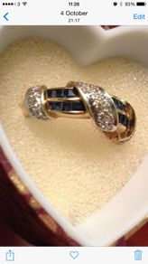 Sapphire and diamond 18k gold ring
