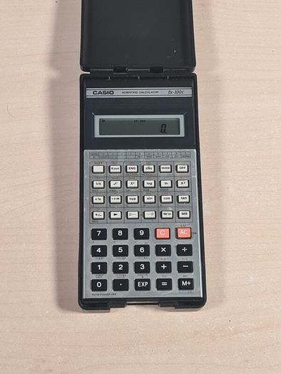 CASIO FX-100c vintage scientific calculator and case