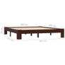 Bed Frame Dark Brown Solid Pine Wood 160x200 cm Image 6