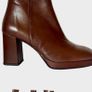 Brown leather ankle boots Image 4