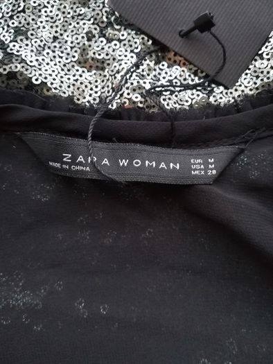 Silver-black Zara dress size M(12) with matching clutch and necklace