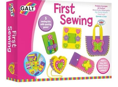 5 Childrens Sewing Kits, Craft Kit for Kids - Introduction to Sewing, Colourful Learn to Sew Set - Step by Step Guide - Make a Bag, Frame, Purse and More - Ages 5 Years Plus