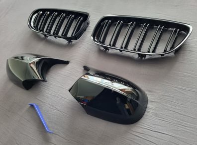 BMW 3 Series E90 E91 Lci Kidney Grilles & Mirror Covers Set Brand New