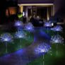 Solar Lights Outdoor Garden, 4 Pack 480 Led Solar Firework Lights Waterproof with Remote Control 8 Mode, Multi Colour Solar String Lights for Pathway Backyard Christmas Party (MULTIPLE COLOURS) Image 3
