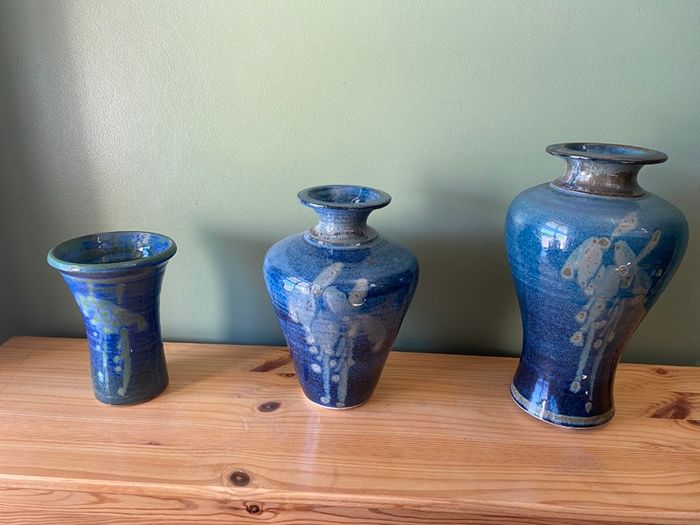 3 Louis Mulcahy Pottery Vases