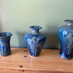 3 Louis Mulcahy Pottery Vases