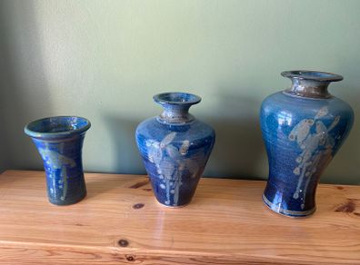 3 Louis Mulcahy Pottery Vases