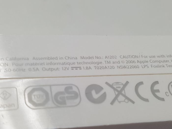 Power Supply Apple A1202 Adapter PS 12V 1.8A AC/DC Cable For Airport Extreme