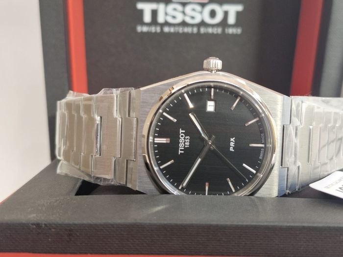 Tissot PRX 40mm Black Dial Steel Case Bracelet Watch T1374101105100
