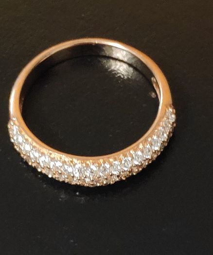 925 Sterling silver Rose Gold CZ micro pave ring