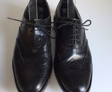 Mens Samuel Windsor Black all leather Brogues size 8 Handmade in England