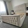 New Ottoman Upholstered Bed, Double Bed with Hydraulic Lifting Bar, Height Adjustable Padded Headboard, Metal Slatted Frame, Youth Bed, Adult Bed Image 9