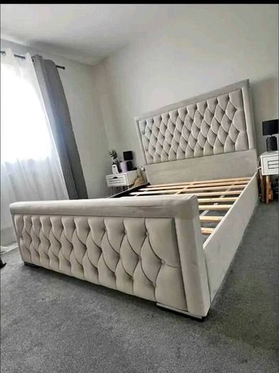 New Ottoman Upholstered Bed, Double Bed with Hydraulic Lifting Bar, Height Adjustable Padded Headboard, Metal Slatted Frame, Youth Bed, Adult Bed