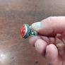 925 Silver and Red Coral Ring Image 3
