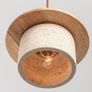 3 Light Travertine Pendant Ceiling Light with Natural Wood Accents Japandi Style Image 3
