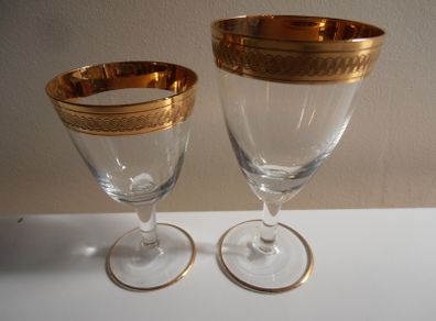 Gold layered spirits glasses