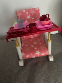 Our Generation Doll Table High Chair, Meal Set & Picnic Basket