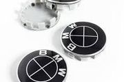 Set of 4 x BMW Centre 68mm Caps (ALL Black) 1/2/3/4/5/7 Series