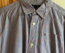 Boys Tommy Hilfiger Smart cotton striped Shirt age 12/14 years includes postage