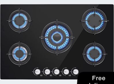 Glass Gas Hob 5 burners