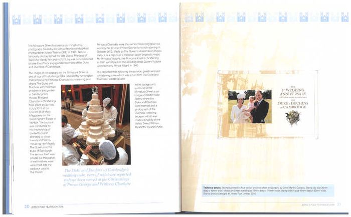 2016 Jersey Stamp Year Book (hardback) issued by Jersey Post with 28 images of contents
