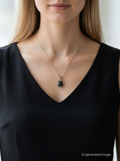 Vintage 925 Sterling Silver, Marcasite & Black Spinel Gothic Necklace