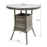 3 Piece Grey Rattan Garden Furniture Bistro Set Chair Table Patio Outdoor Image 4