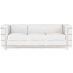 New Sofa 3 seater  white leather sofa Le Corbusier LC3