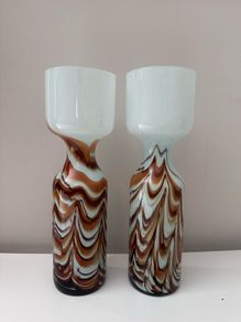 Opaline collectible Italian vase x2