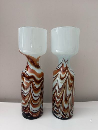 Opaline collectible Italian vase x2