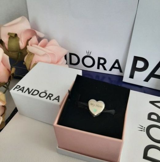 new genuine pandora MY HERO heart charm