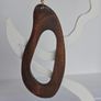 Rich Dark Wood Irregular Hoop Earrings Image 4