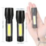 Mini LED Flashlight Torch Usb Rechargeable led flashlight 3 Mode Torch Telescopic Zoom Portable Suit for Night Lighting Image 4