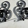 Vintage wrought iron lighing sconcrs x2 and ceiling piece. C1960 Image 7