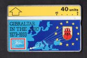 1993 Gibraltar 40 unit 20 Years Of Gibraltar In The EEC (Landis &amp; Gyr (Optical)) Phonecard