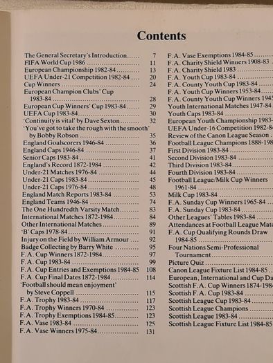The Official Football Association  Yearbook 1984-1985. In  Good Condition.