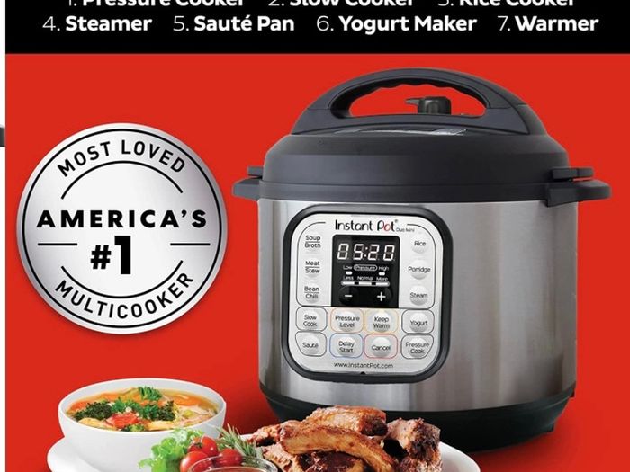 Instant Pot Duo 7-in-1 Smart Cooker, 5.7L - Pressure Cooker, Slow Cooker, Rice Cooker, Saute Pan, Yoghurt Maker, Steamer and Food Warmer, Brushed Stainless Steel (FREE POSTAGE)