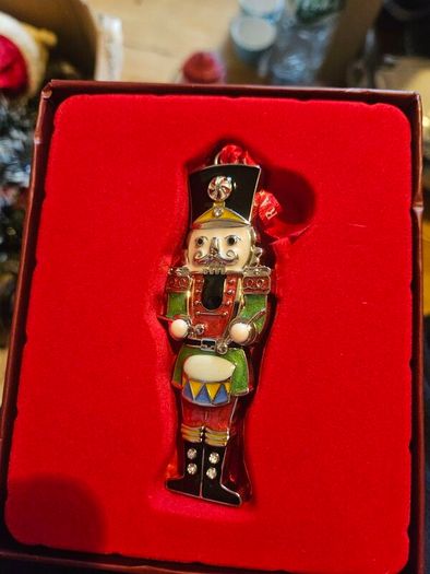 Box of Lovely Christmas Decorations and Santa Globe Lantern