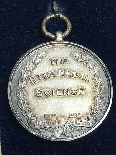 Antique Sterling Silver School Medal  The Dane Medal Science  Enniskillen Royal School Boxed