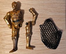 Star Wars C-3P0 Droid Battle Damage Version With Cargo Net  3.75 " Scale