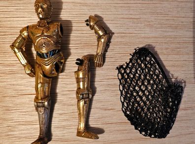 Star Wars C-3P0 Droid Battle Damage Version With Cargo Net  3.75 " Scale