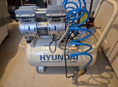 Hyundai HY7524 24L Silent Air Compressor + Draper Hose