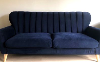 Navy Blue 3-Seater Sofa