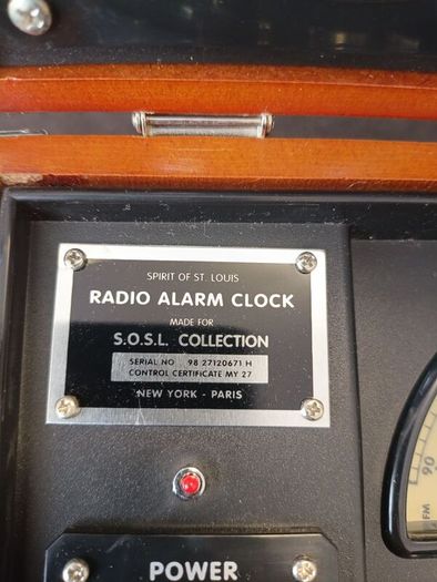 Spirit of St. Louis Aviator Alarm Clock Radio Flight Case S.O.S.L. Collection