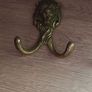 Lion Head Hooks Hangers Antique Brass Image 2