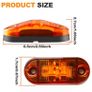 x4 Pcs12V-24V LED Amber Orange Side Marker Board Lights Trailer Truck Van Bus Camper Image 3