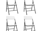 Folding Garden Chairs 4 pcs HDPE White