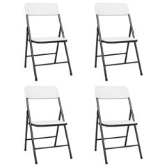 Folding Garden Chairs 4 pcs HDPE White
